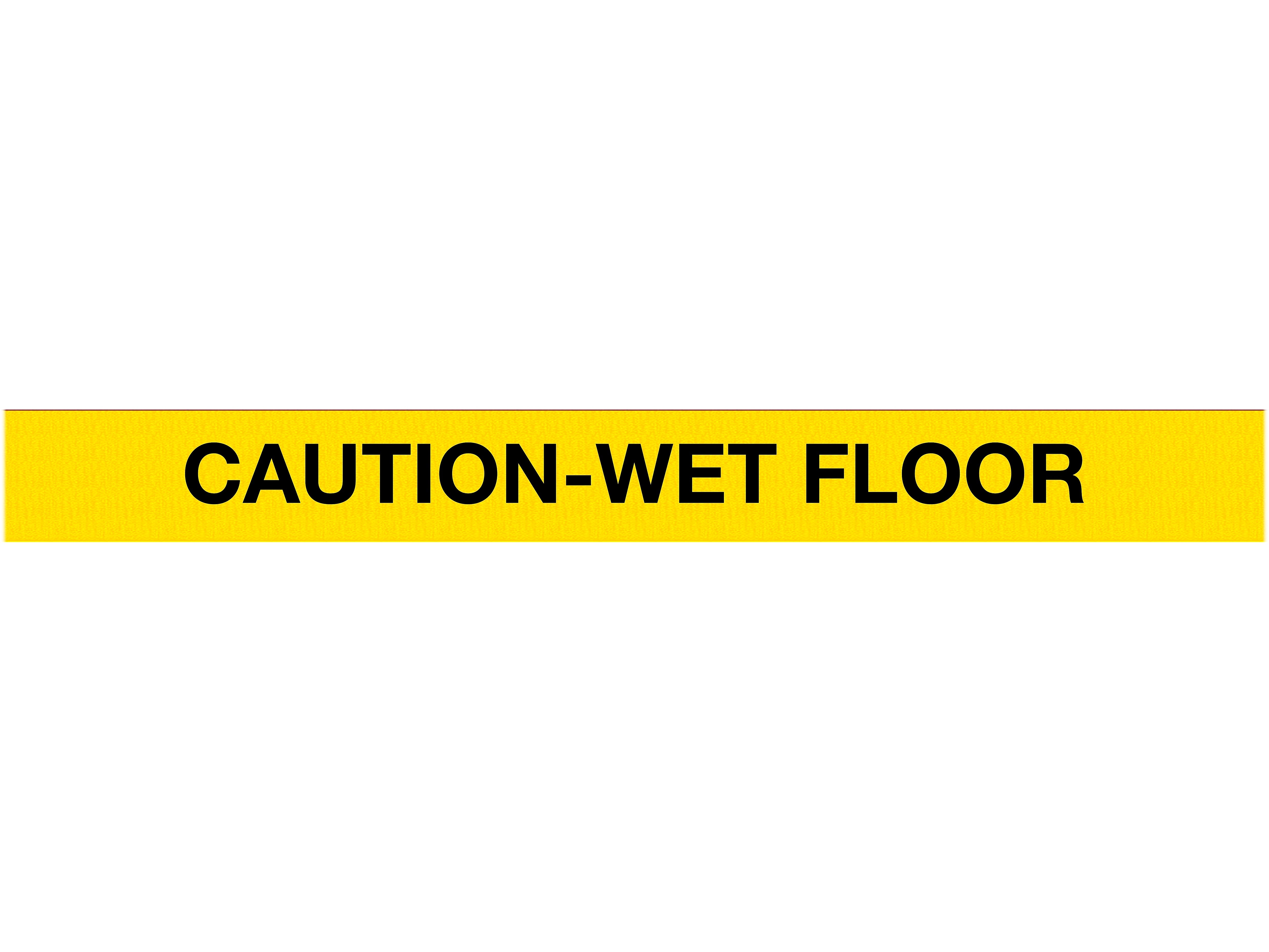 Queue Solutions WeatherMaster 250 2" Red Nylon Crowd Control Belt Barrier, Yellow - CAUTION WET FLOOR (WMR250R-YBCWF110)
