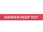 Queue Solutions WeatherMaster 250 2" Orange Nylon Crowd Control Belt Barrier, Red - DANGER KEEP OUT (WMR250O-RWD110)
