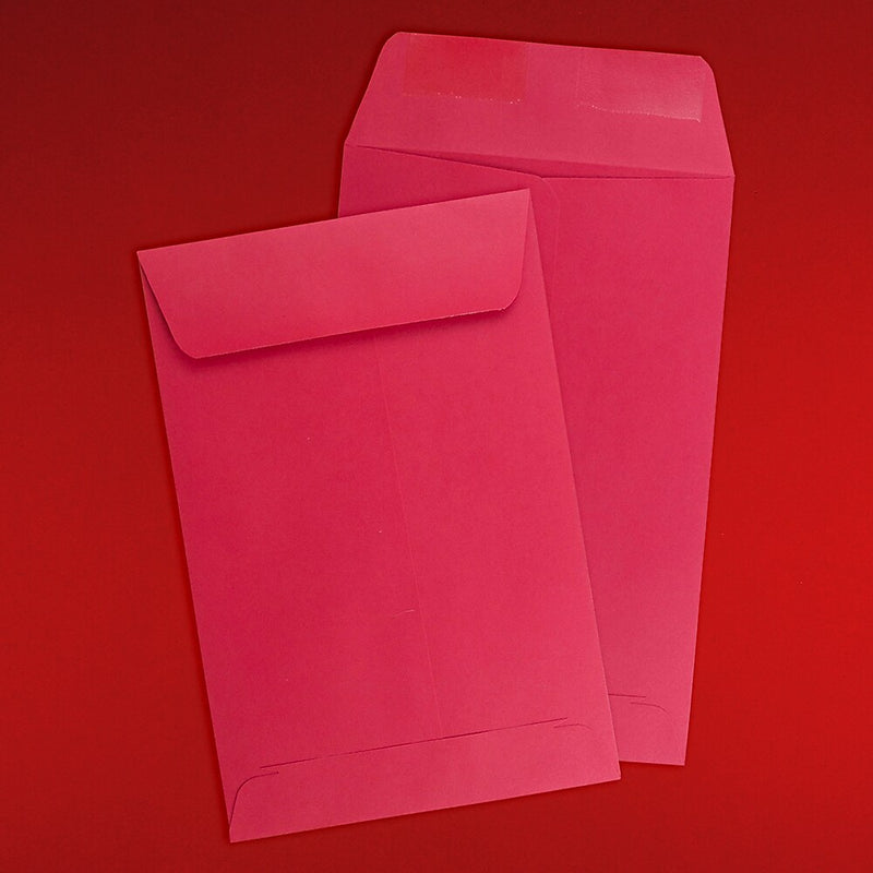 JAM Paper 6 x 9 Open End Catalog Colored Envelopes, Red Recycled, 100/Pack (V0128139)