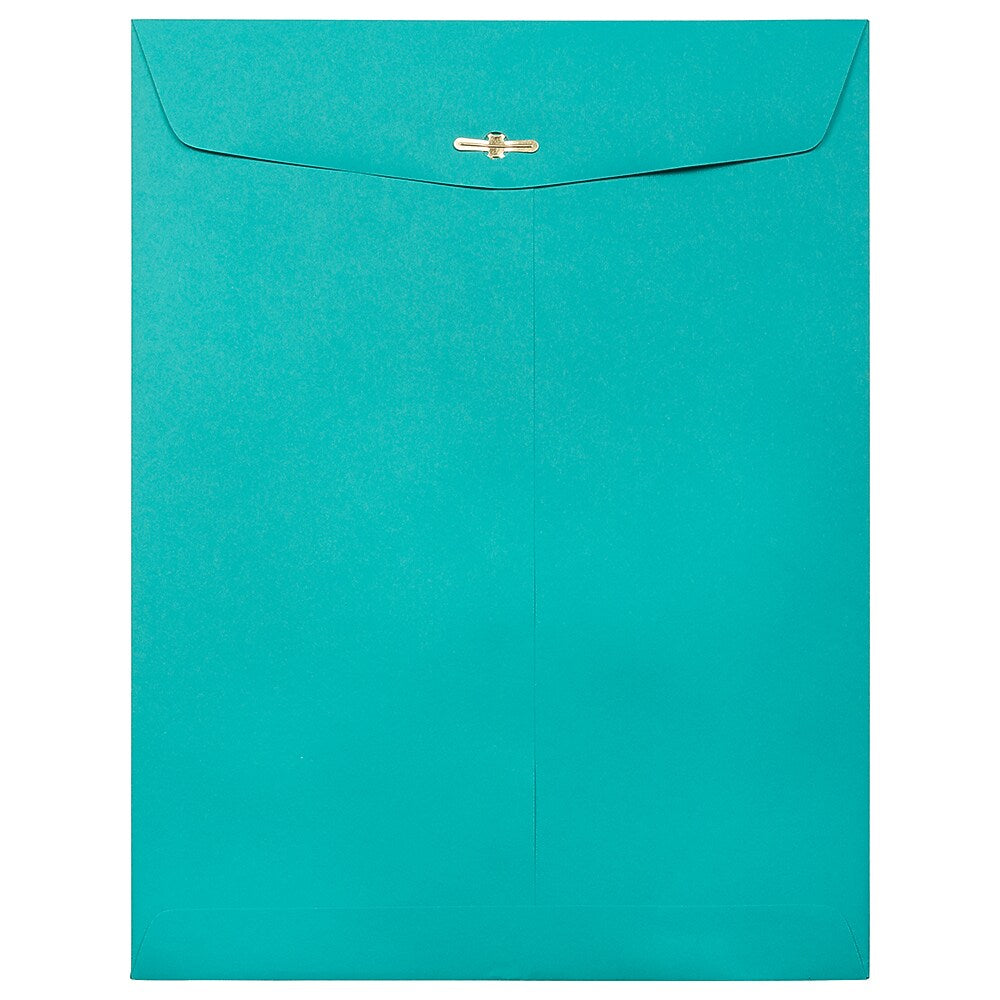 JAM Paper Open End Clasp Catalog Envelope, 9" x 12", Sea Blue, 100/Box (900906997)