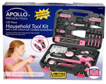 Apollo Tools Household Tool Kit, Pink, 135 Pieces (DT0773N1)