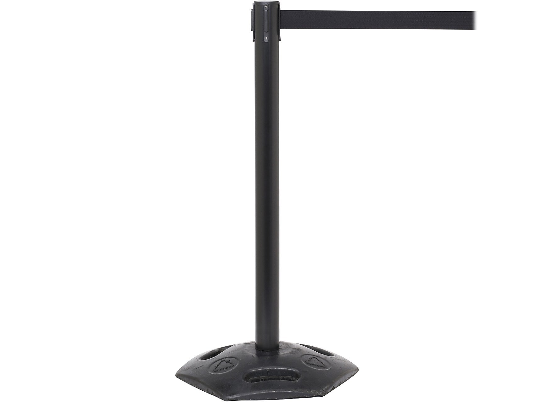 Queue Solutions WeatherMaster 250 2" Woven Nylon Crowd Control Belt Barrier, Black/Red (WMR250B-RWNP110)
