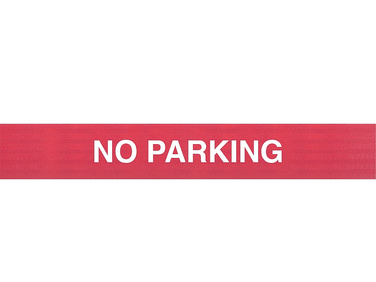 Queue Solutions WeatherMaster 250 2" Woven Nylon Crowd Control Belt Barrier, Black/Red (WMR250B-RWNP110)