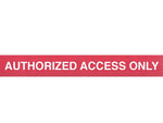 Queue Solutions WeatherMaster 250 2" Yellow Nylon Crowd Control Belt Barrier, Red - AUTHORIZED ACCESS ONLY (WMR250Y-RWA110)