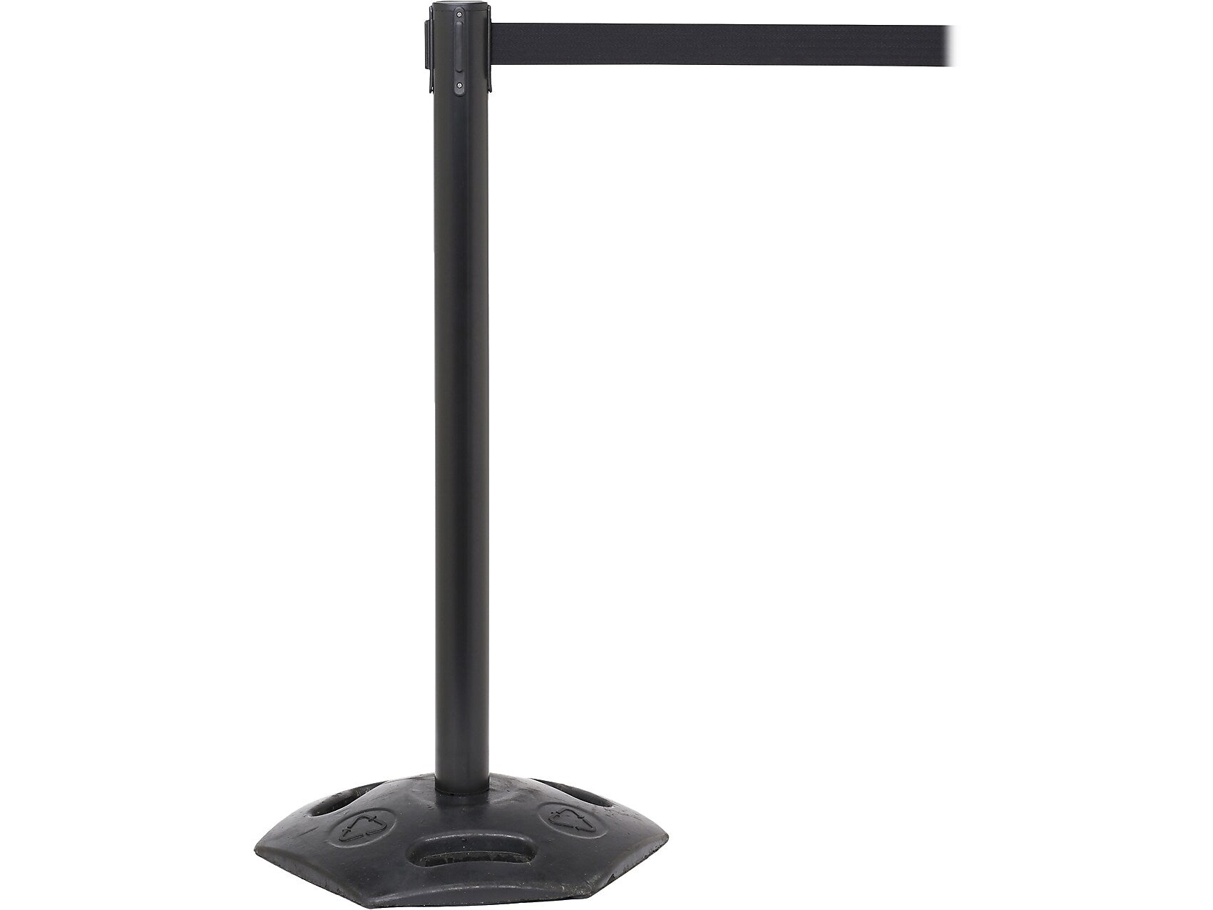 Queue Solutions WeatherMaster 250 2" Woven Nylon Crowd Control Belt Barrier, Black/Blue (WMR250B-BL110)