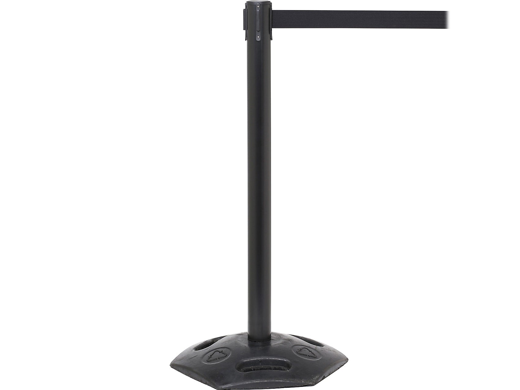 Queue Solutions WeatherMaster 250 2" Woven Nylon Crowd Control Belt Barrier, Black/Red (WMR250B-RD110)