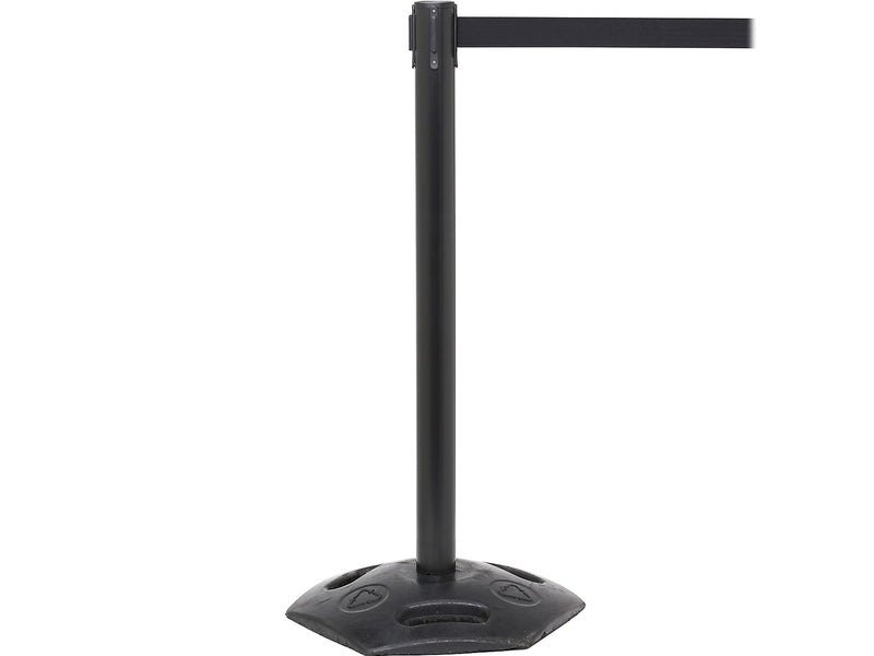 Queue Solutions WeatherMaster 250 2" Woven Nylon Crowd Control Belt Barrier, Black/Red (WMR250B-RD110)
