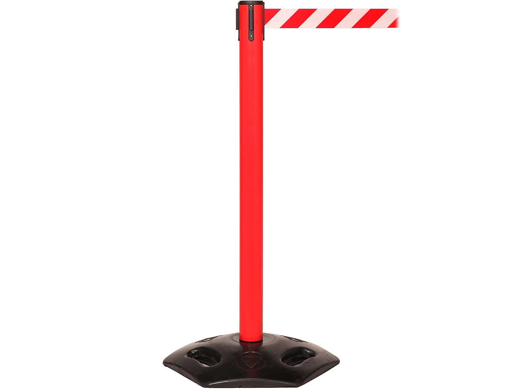 Queue Solutions WeatherMaster 250 2" Red Nylon Crowd Control Belt Barrier, Yellow - OUT OF SERVICE (WMR250R-YBO110)