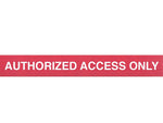 Queue Solutions WeatherMaster 250 2" Orange Nylon Crowd Control Belt Barrier, Red - AUTHORIZED ACCESS ONLY (WMR250O-RWA110)