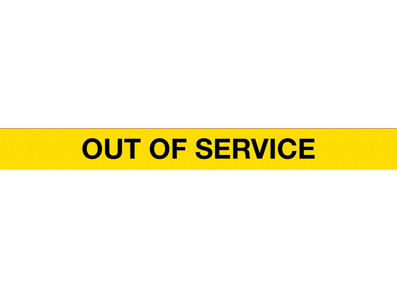 Queue Solutions WeatherMaster 250 2" Orange Nylon Crowd Control Belt Barrier, Yellow - OUT OF SERVICE (WMR250O-YBO110)