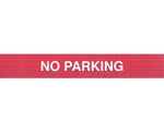 Queue Solutions WeatherMaster 250 2" Orange Nylon Crowd Control Belt Barrier, Red - NO PARKING (WMR250O-RWNP110)