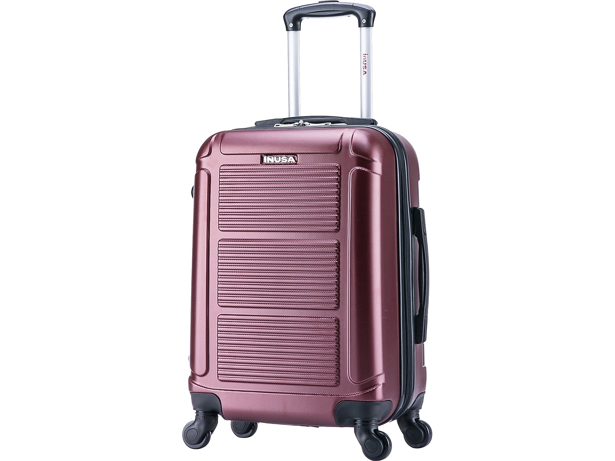InUSA Pilot 20" Hardside Suitcase, 4-Wheeled Spinner, TSA Checkpoint Friendly, Wine (IUPIL00S-WIN)