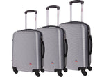 InUSA Royal 3-Piece Hardside Spinner Luggage Set, TSA Checkpoint Friendly, Silver (IUROYSML-SIL)