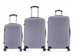 InUSA Royal 3-Piece Hardside Spinner Luggage Set, TSA Checkpoint Friendly, Silver (IUROYSML-SIL)