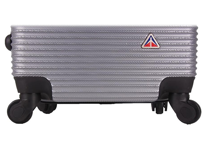 InUSA Royal 3-Piece Hardside Spinner Luggage Set, TSA Checkpoint Friendly, Silver (IUROYSML-SIL)