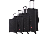 InUSA Royal 4-Piece Hardside Spinner Luggage Set, TSA Checkpoint Friendly, Black (IUROYSMLXL-BLK)