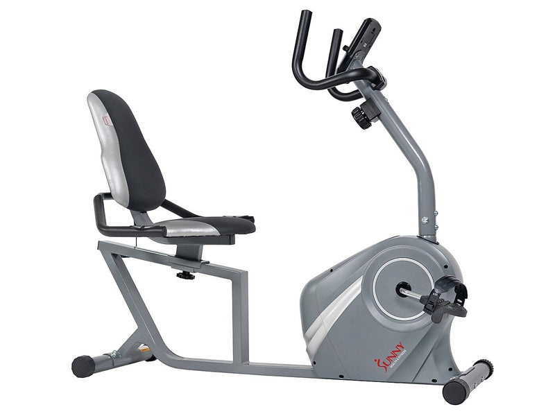 Sunny Health and Fitness Magnetic Recumbent Exercise Bike, Gray (SF-RB4876)