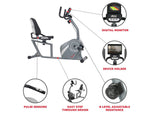 Sunny Health and Fitness Magnetic Recumbent Exercise Bike, Gray (SF-RB4876)