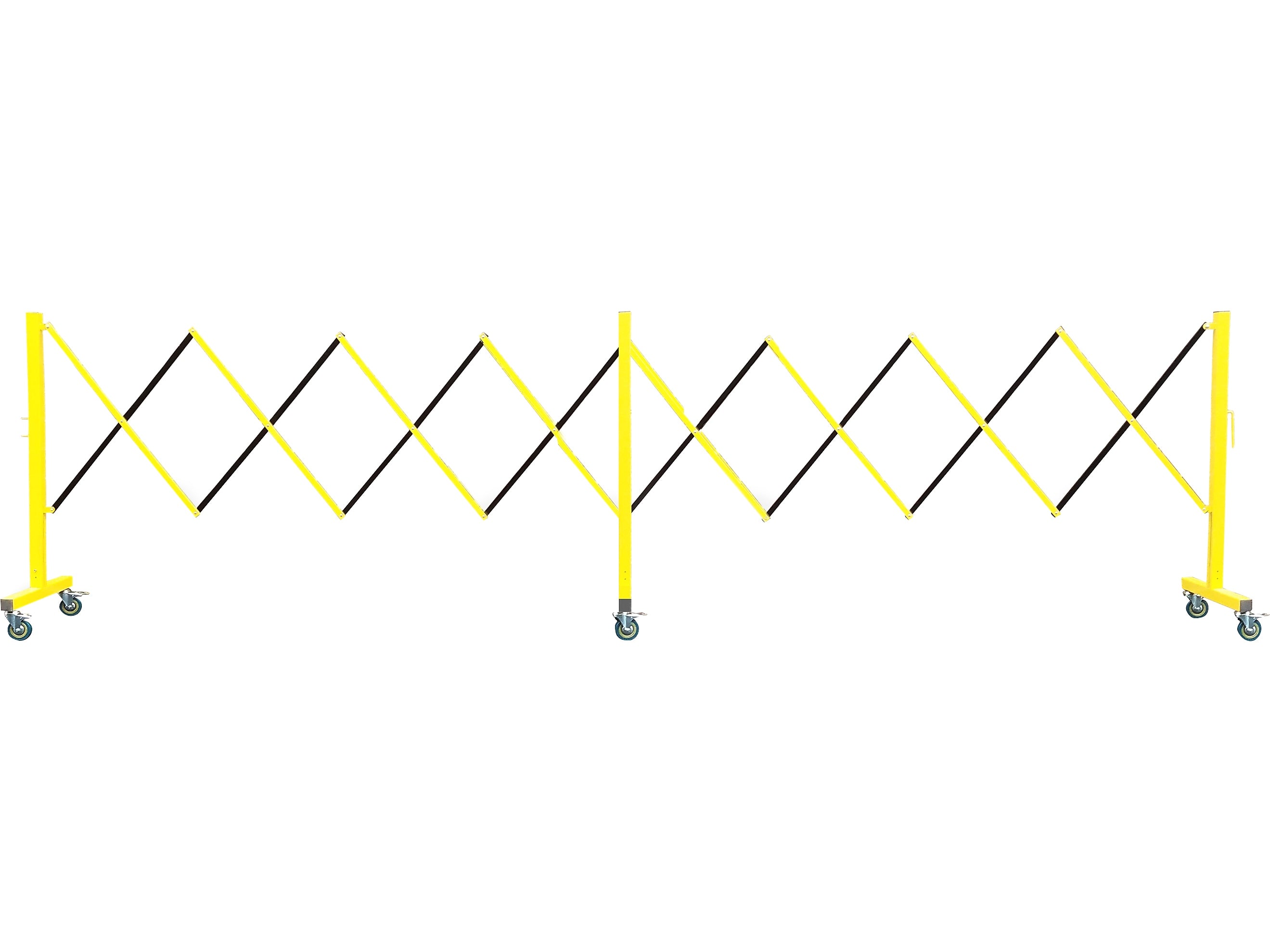 Queue Solutions FlexPro 160 37" x 16' Steel/Aluminum Crowd Control Barricade, Yellow/Black (FPA160-YB)