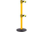 Queue Solutions SafetyPro Twin 250 2" Steel Crowd Control Barrier, Yellow/Black(SPROTwin250Y-YB110)