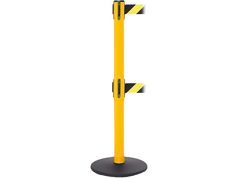 Queue Solutions SafetyPro Twin 250 2" Steel Crowd Control Barrier, Yellow/Black(SPROTwin250Y-YB110)