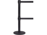 Queue Solutions QueuePro Twin 250 2" Steel Crowd Control Barrier, Black (PROTwin250B-BK110)