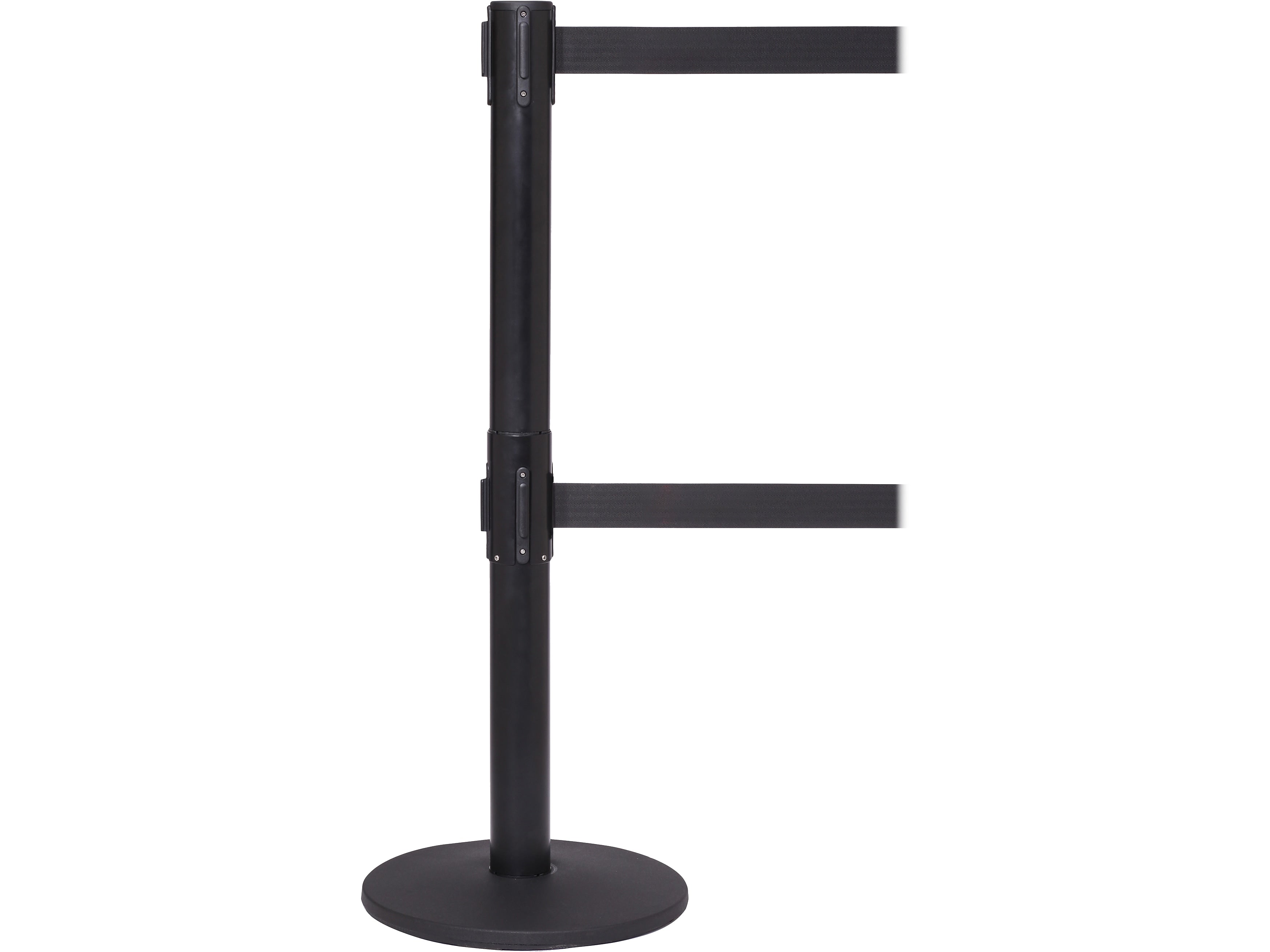 Queue Solutions QueuePro Twin 250 2" Steel Crowd Control Barrier, Black (PROTwin250B-BK110)