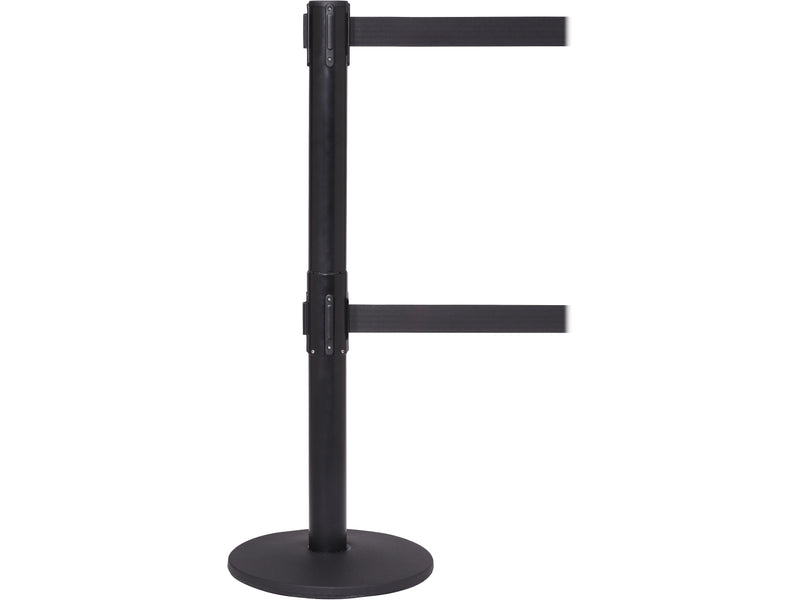 Queue Solutions QueuePro Twin 250 2" Steel Crowd Control Barrier, Black (PROTwin250B-BK110)