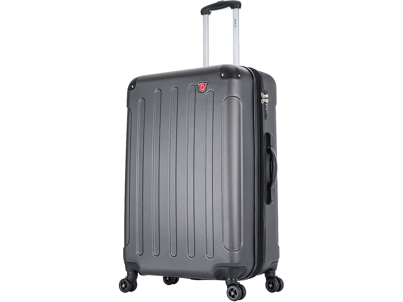 DUKAP Intely 27.25" Hardside Suitcase, 4-Wheeled Spinner, TSA Checkpoint Friendly, Gray (DKINT00M-GRE)
