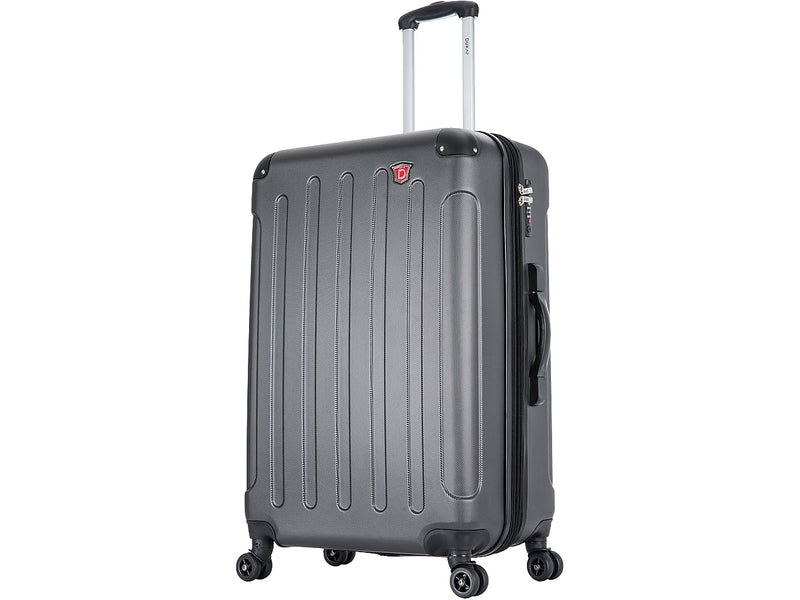 DUKAP Intely 27.25" Hardside Suitcase, 4-Wheeled Spinner, TSA Checkpoint Friendly, Gray (DKINT00M-GRE)