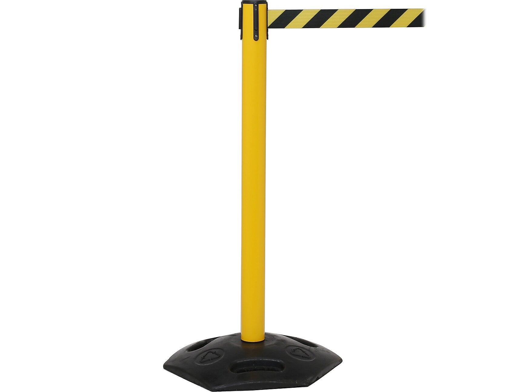Queue Solutions WeatherMaster 250 2" Yellow Nylon Crowd Control Belt Barrier, Yellow/Magenta (WMR250Y-YM110)