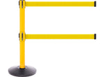 Queue Solutions SafetyPro Twin 250 2" Steel Crowd Control Barrier, Black/Yellow (SPROTwin250Y-YW110)
