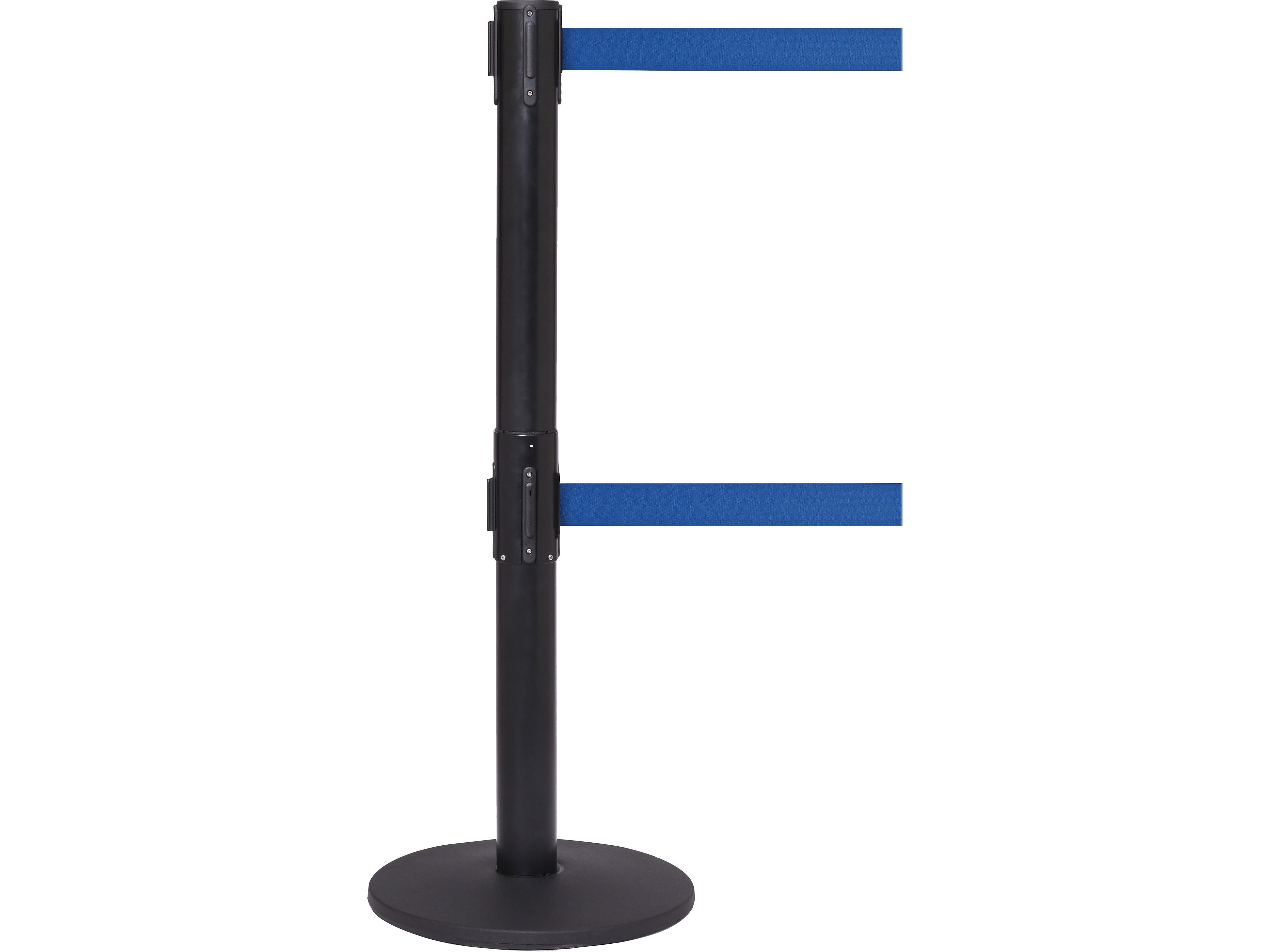 Queue Solutions QueuePro Twin 250 2" Nylon Crowd Control Barrier, Black/Blue (PROTwin250B-BL110)