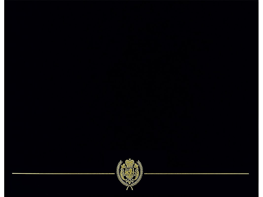 Great Papers Classic Crest Certificate Holders, 12" x 9.38", Black, 25/Pack (903117PK5)