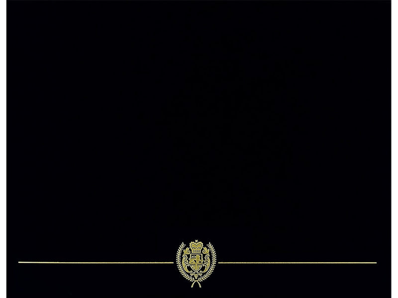 Great Papers Classic Crest Certificate Holders, 12" x 9.38", Black, 25/Pack (903117PK5)