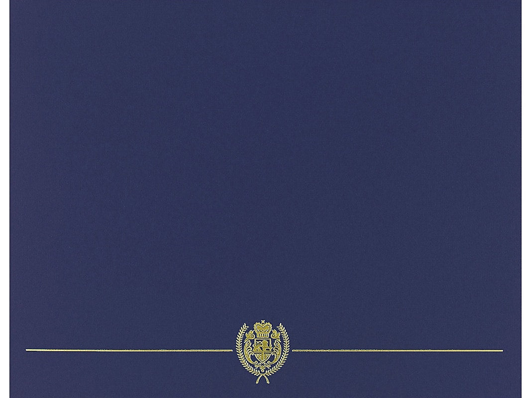 Great Papers Classic Crest Certificate Holders, 12" x 9.38", Navy, 50/Pack (903115PK10)