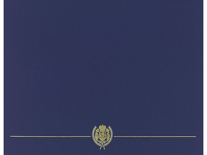 Great Papers Classic Crest Certificate Holders, 12" x 9.38", Navy, 50/Pack (903115PK10)