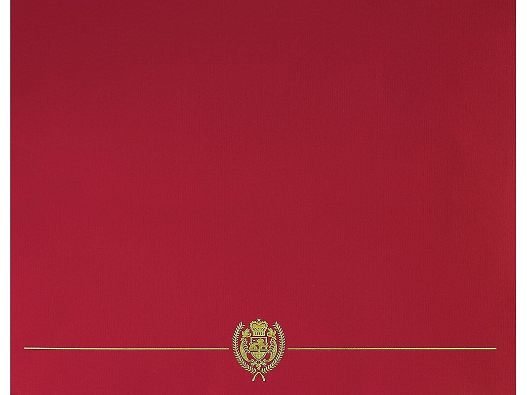 Great Papers Classic Crest Certificate Holders, 12" x 9.38", Red, 50/Pack (903031PK10)