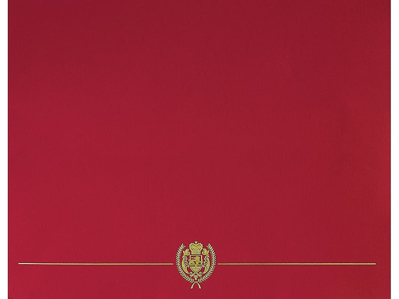 Great Papers Classic Crest Certificate Holders, 12" x 9.38", Red, 5/Pack, 5 Packs/Carton  (903031PK5)