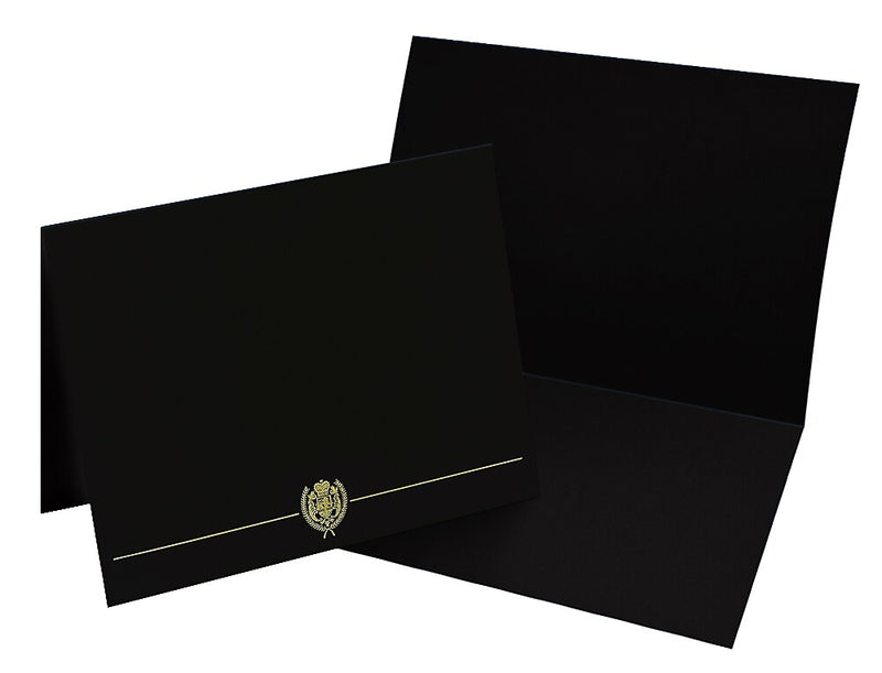 Great Papers Classic Crest Certificate Holders, 8.5" x 11", Black, 5/Pack (903117S)