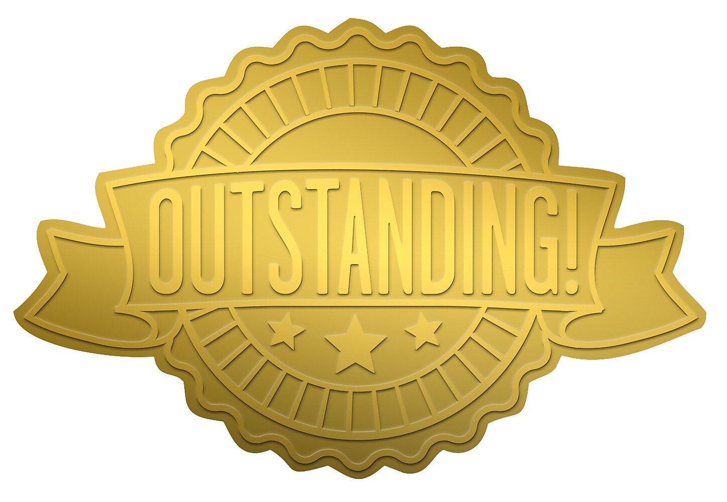 Great Papers! Outstanding Ribbon Foil Seal, Gold, 48/Pack (20104102)