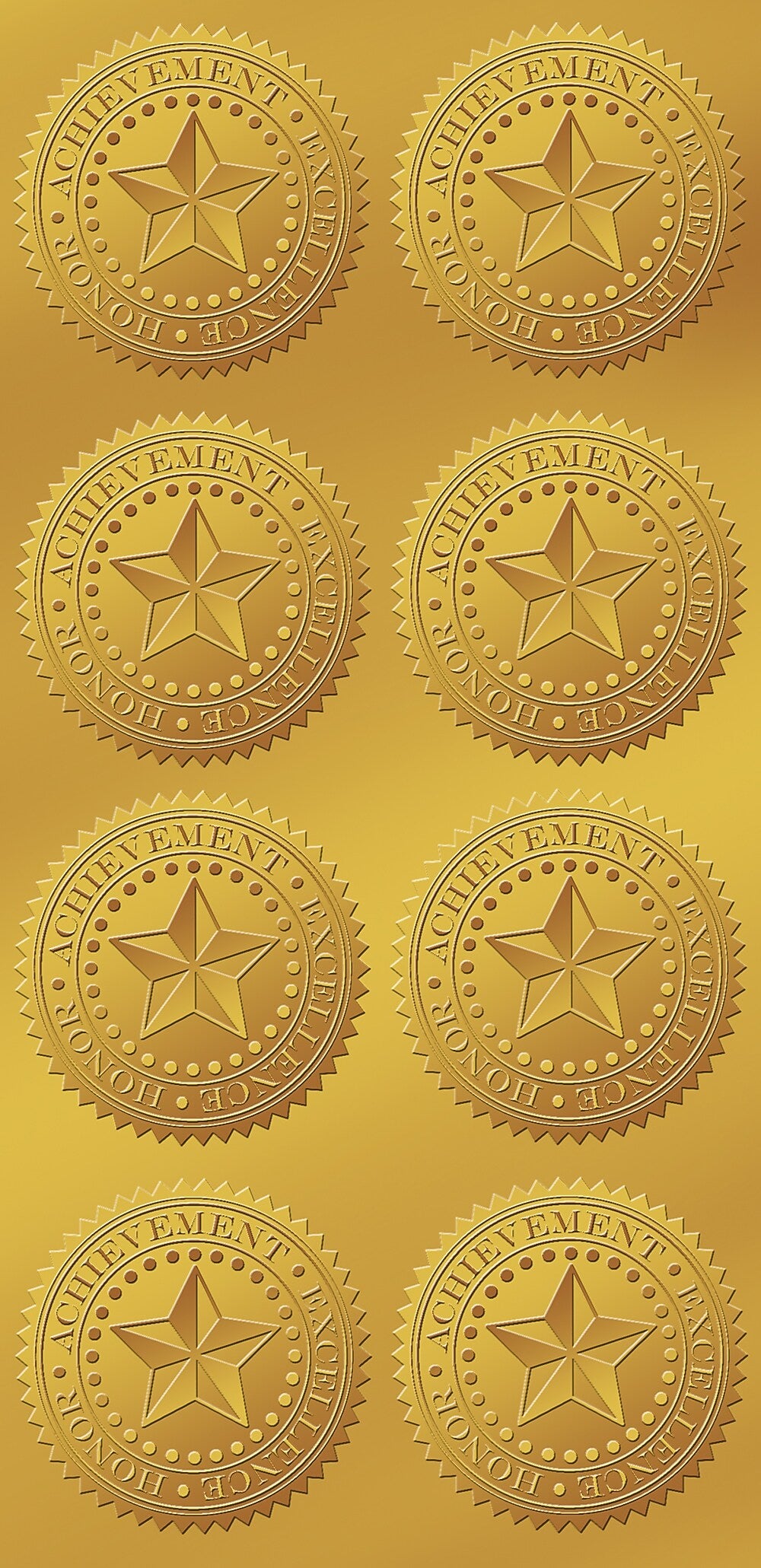 Great Papers Star Achievement Certificate Seals, 1.75" Diameter, Gold, 96 Seals/Pack (903419PK2)