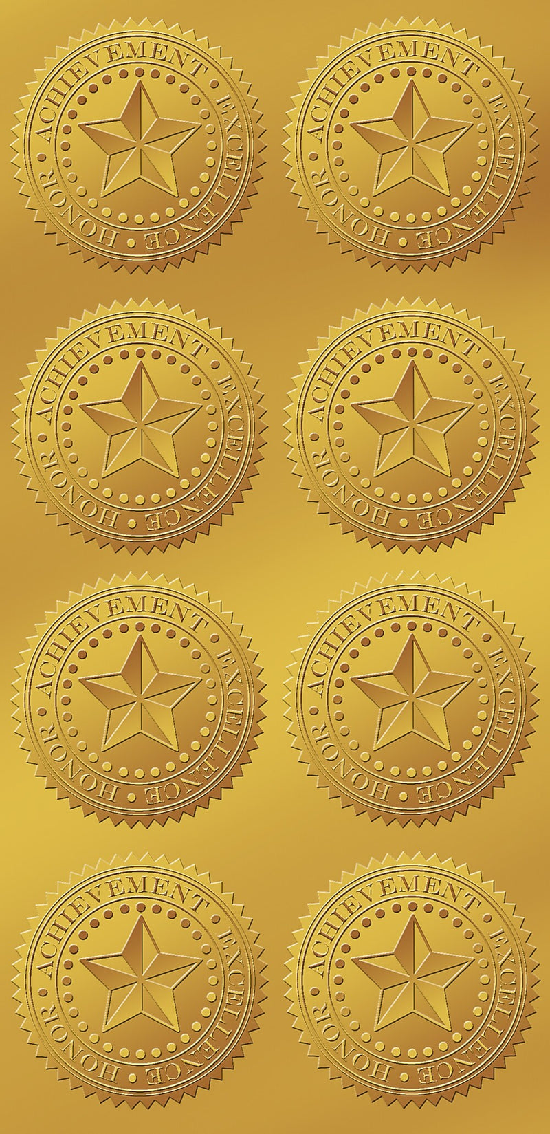 Great Papers Star Achievement Certificate Seals, 1.75" Diameter, Gold, 96 Seals/Pack (903419PK2)