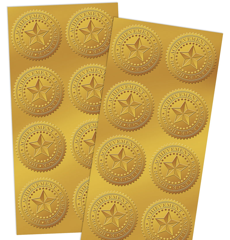 Great Papers Star Achievement Certificate Seals, 1.75" Diameter, Gold, 96 Seals/Pack (903419PK2)