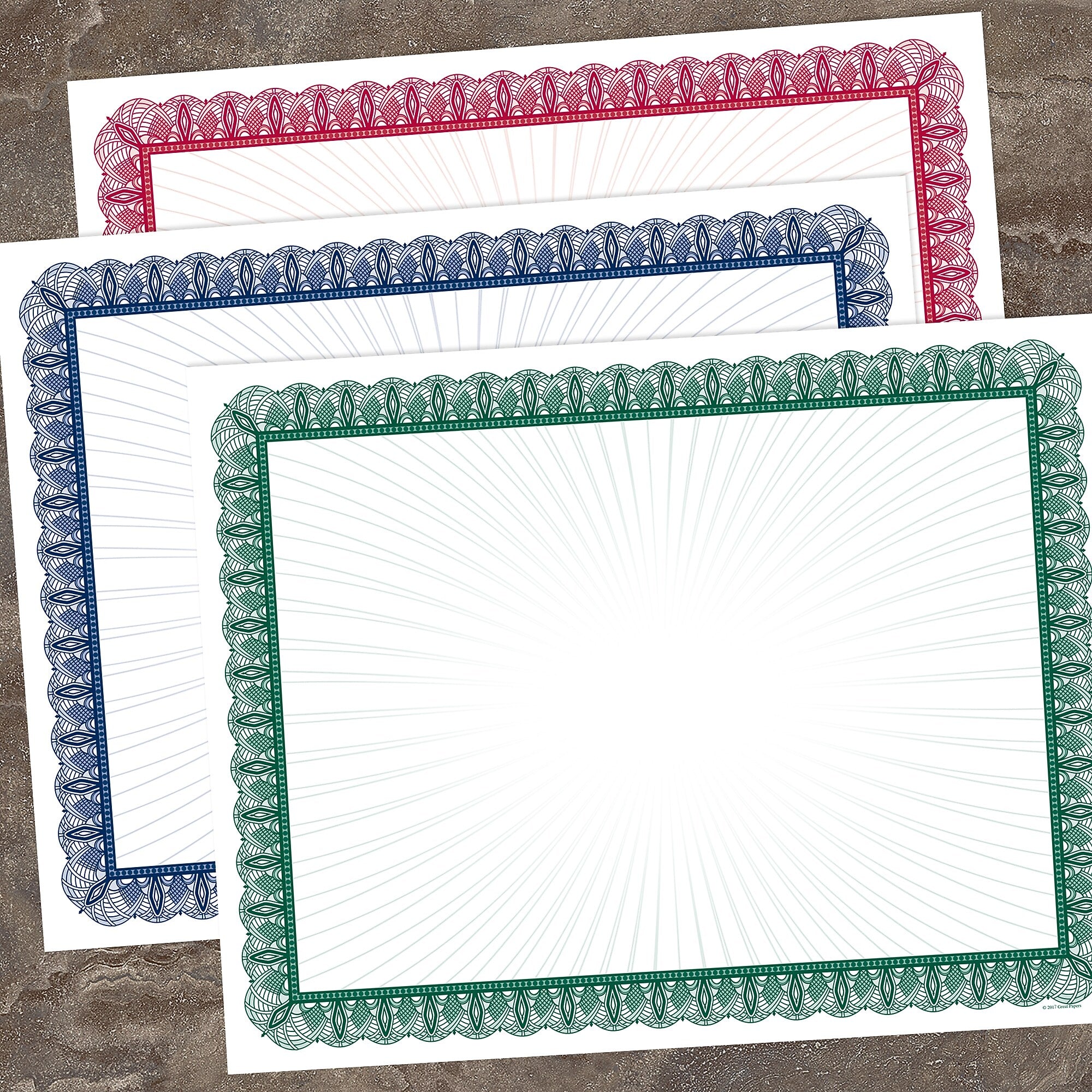Great Papers Value Variety Certificates, 8.5" x 11", Multicolor, 30/Pack (2015094)
