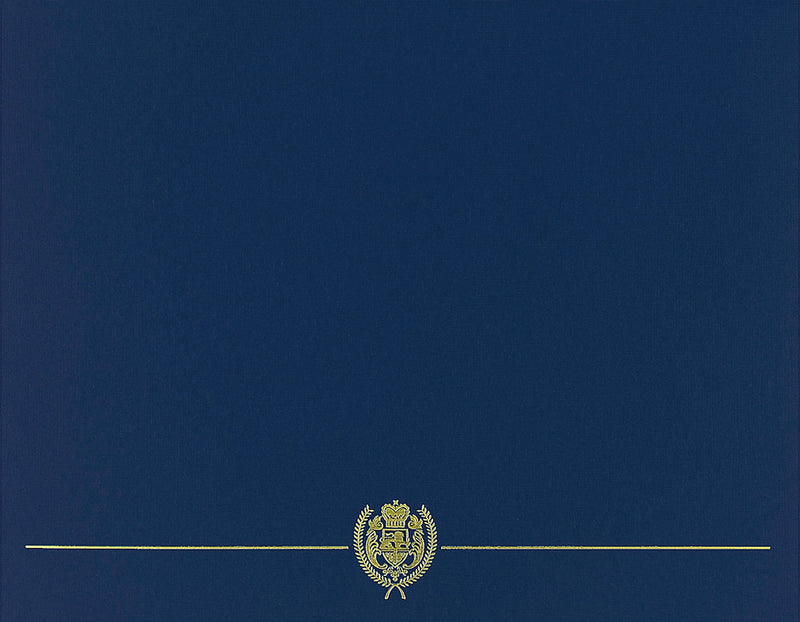 Great Papers Classic Crest Certificate Holders, 8.5" x 11", Navy, 5/Pack (903115)