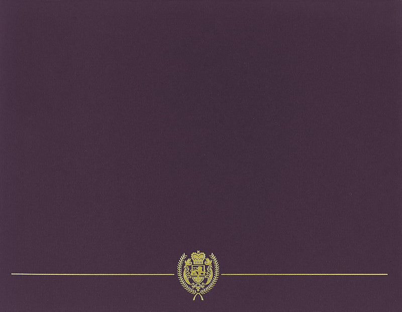 Great Papers Classic Crest Certificate Holders, 8.5" x 11", Plum, 5/Pack (903116)