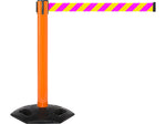 Queue Solutions WeatherMaster 300 2" Nylon Crowd Control Belt Barrier, Orange/Yellow/Magenta (WMR300O-YM160)