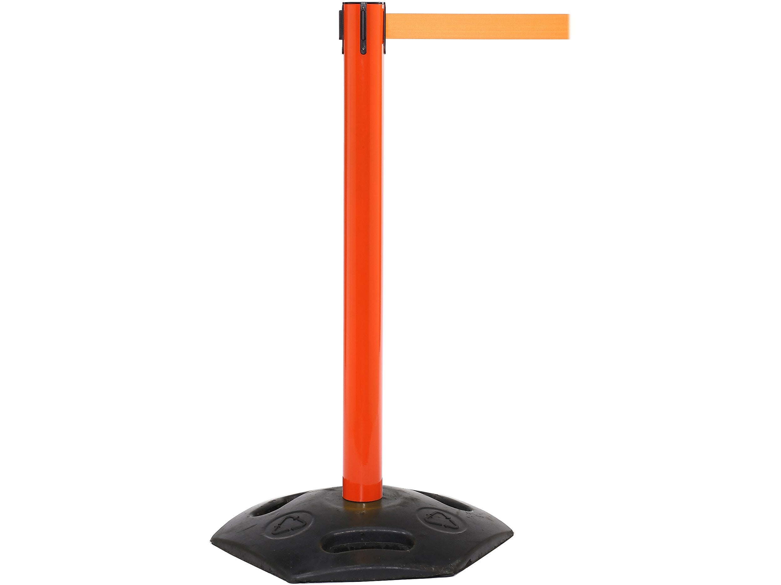 Queue Solutions WeatherMaster 300 2" Nylon Crowd Control Belt Barrier, Orange (WMR300O-OR160)