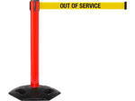 Queue Solutions WeatherMaster 300 2" Red Nylon Crowd Control Belt Barrier, Yellow - OUT OF SERVICE (WMR300R-YBO110)